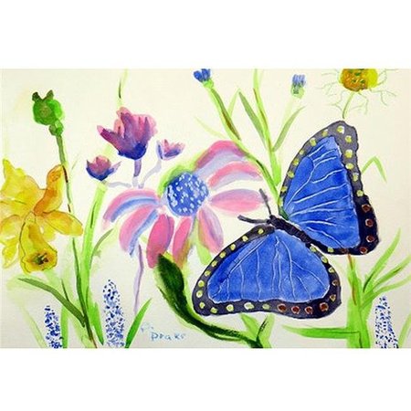 BETSY DRAKE Betsy Drake TP349 24 x 30 in. Blue Morpho Outdoor Wall Hanging TP349
